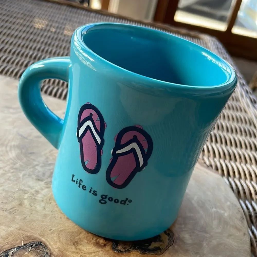 Life is Good Teal Coffee Mug